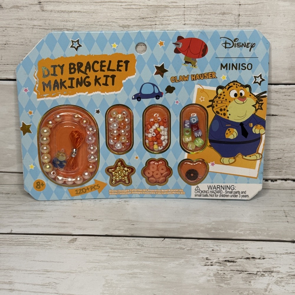 Miniso Disney Zootopia Clawhauser DIY Bracelet Kit Beaded Jewelry Making Craft